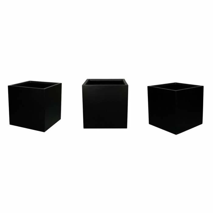 H60cm Fibreglass Cube Planter In Matt Black - By Primrose™ 6 H60cm Fibreglass Cube Planter In Matt Black - By Primrose™ - Image 4