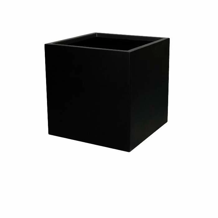 H60cm Fibreglass Cube Planter In Matt Black - By Primrose™ 3 H60cm Fibreglass Cube Planter In Matt Black - By Primrose™