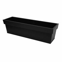 80cm Zinc Edge Black Trough Planters - By Primrose™ -Plants outlet store PP0440L add image 1 3fed