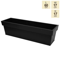 60cm Zinc Edge Black Trough Planter - By Primrose™ -Plants outlet store PP0440M main image 8c1f