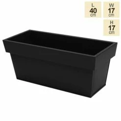 40cm Zinc Edge Black Trough Planters - By Primrose™ 11 40cm Zinc Edge Black Trough Planters - By Primrose™ -Plants outlet store PP0440S 3255