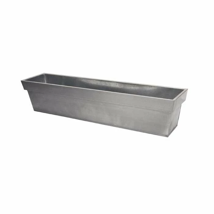 80cm Zinc Edge Silver Trough Planters - By Primrose™ 4 80cm Zinc Edge Silver Trough Planters - By Primrose™ - Image 2