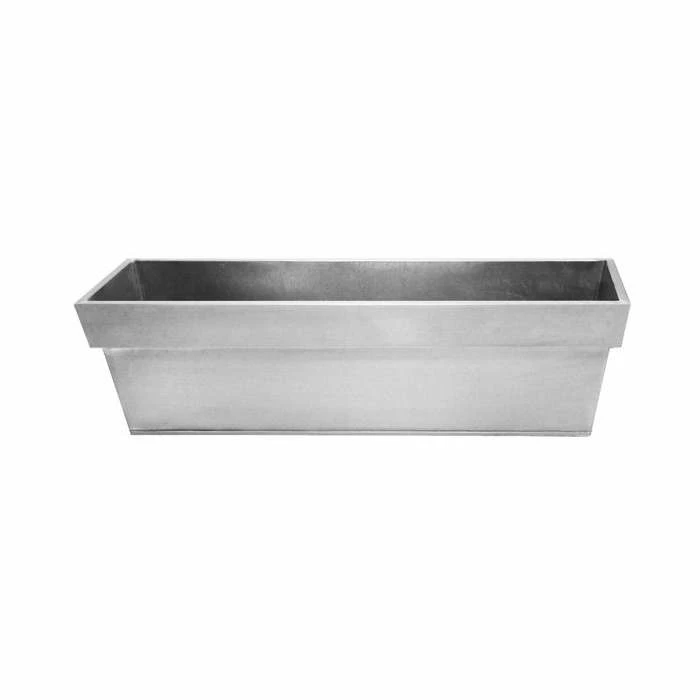 60cm Zinc Edge Silver Trough Planter - By Primrose™ 5 60cm Zinc Edge Silver Trough Planter - By Primrose™ - Image 3