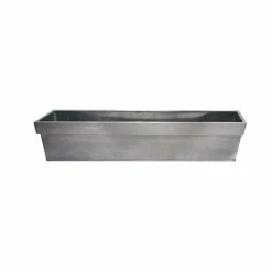 40cm Zinc Edge Silver Trough Planters - By Primrose™ 8 40cm Zinc Edge Silver Trough Planters - By Primrose™ -Plants outlet store PP0441S rollover image ef48