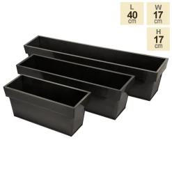 40cm Zinc Small Pewter Edge Trough Planter - By Primrose™ -Plants outlet store PP0442S main image 4b58