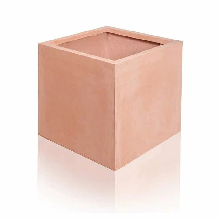 40cm Terracotta Fibrecotta Large Cube Planter 6 40cm Terracotta Fibrecotta Large Cube Planter - Image 4