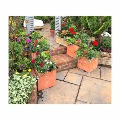 40cm Terracotta Fibrecotta Large Cube Planter 14 40cm Terracotta Fibrecotta Large Cube Planter -Plants outlet store PP0452L add image 5 4f57