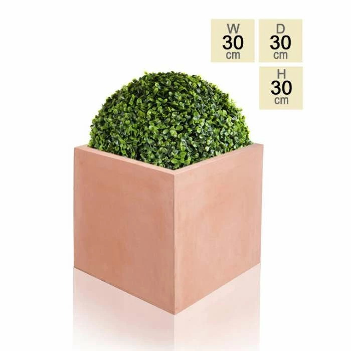 30cm Terracotta Fibrecotta Medium Cube Planter 3 30cm Terracotta Fibrecotta Medium Cube Planter