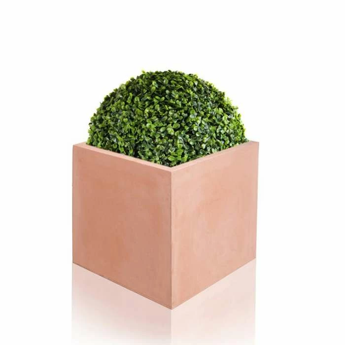 30cm Terracotta Fibrecotta Medium Cube Planter 4 30cm Terracotta Fibrecotta Medium Cube Planter - Image 2