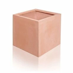 25cm Terracotta Fibrecotta Small Cube Planter 11 25cm Terracotta Fibrecotta Small Cube Planter -Plants outlet store PP0452S add image 3 b4a0