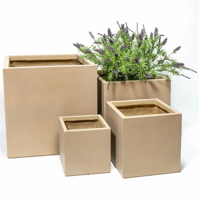 30cm Fibrecotta Medium Sand Cube Pot 8 30cm Fibrecotta Medium Sand Cube Pot - Image 6