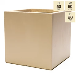50cm Fibrecotta XL Sand Finish Cube Planter 15 50cm Fibrecotta XL Sand Finish Cube Planter -Plants outlet store PP0453XL main image 531b