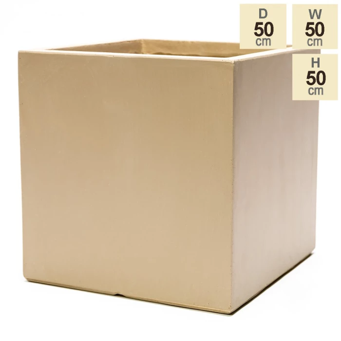 50cm Fibrecotta XL Sand Finish Cube Planter 9 50cm Fibrecotta XL Sand Finish Cube Planter - Image 7