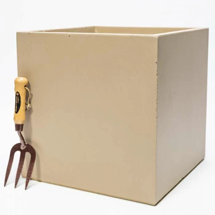 50cm Fibrecotta XL Sand Finish Cube Planter 3 50cm Fibrecotta XL Sand Finish Cube Planter