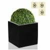 30cm Polystone Black Medium Cube Pot -Plants outlet store PP0460M main image c82c