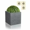 40cm Poly-Terrazzo Large Black Cube Planter 2 40cm Poly-Terrazzo Large Black Cube Planter -Plants outlet store PP0462L main image 9813
