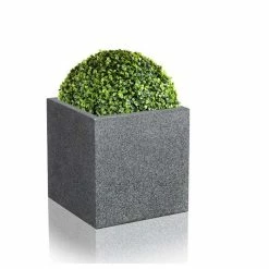 52cm Poly-Terrazzo XL Black Cube Planter -Plants outlet store PP0462XL rollover image f425