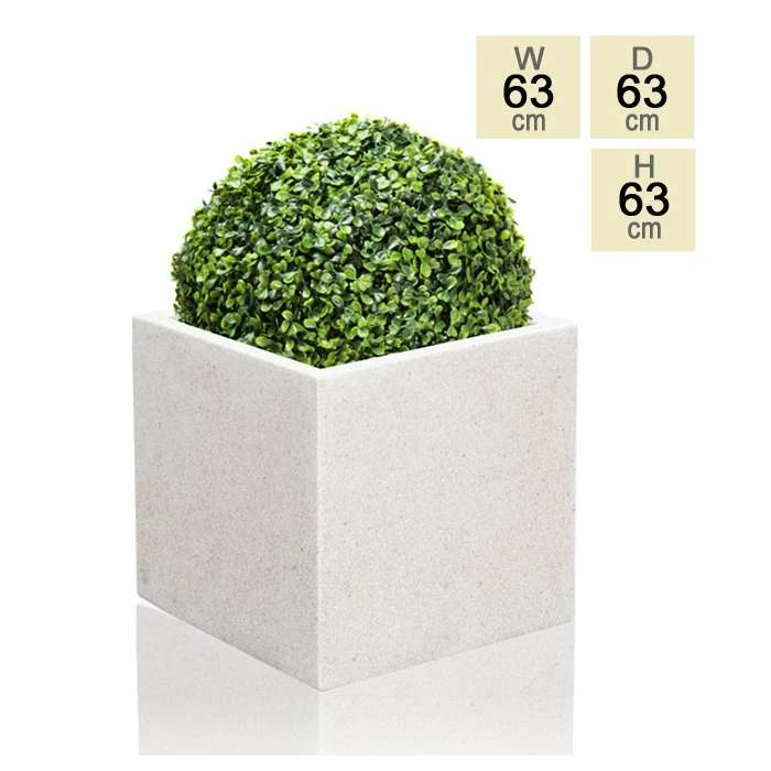 63cm Poly-Terrazzo Jumbo White Cube Planter 3 63cm Poly-Terrazzo Jumbo White Cube Planter
