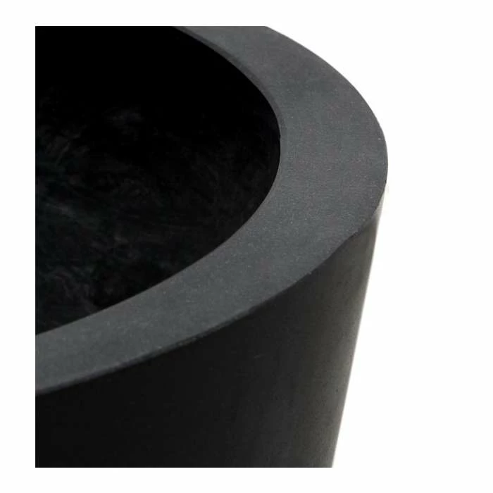 40cm Polystone Medium Black Round Planter 4 40cm Polystone Medium Black Round Planter - Image 2