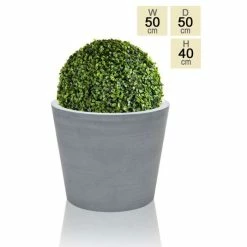 50cm Polystone Large Grey Round Planter