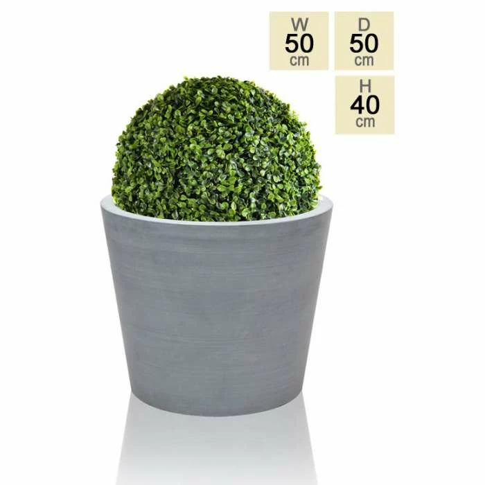 50cm Polystone Large Grey Round Planter 3 50cm Polystone Large Grey Round Planter