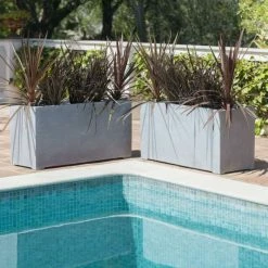 100cm Polystone Large Grey Trough Planter -Plants outlet store PP0473L add image 6 b8b6