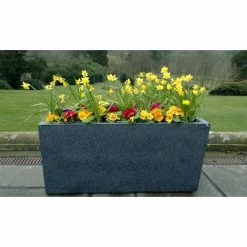 100cm Poly-Terrazzo Large Black Trough Planter -Plants outlet store PP0474L add image 5 768d