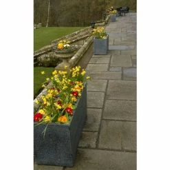 100cm Poly-Terrazzo Large Black Trough Planter -Plants outlet store PP0474L add image 6 69bb