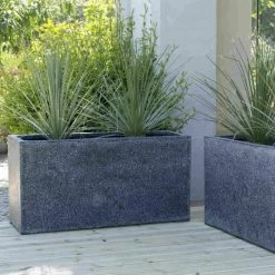 100cm Poly-Terrazzo Large Black Trough Planter -Plants outlet store PP0474L add image 8 54a0