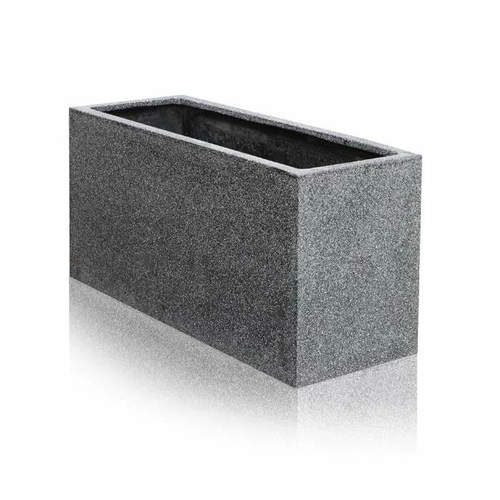 80cm Poly-Terrazzo Small Black Trough Planter 6 80cm Poly-Terrazzo Small Black Trough Planter - Image 4