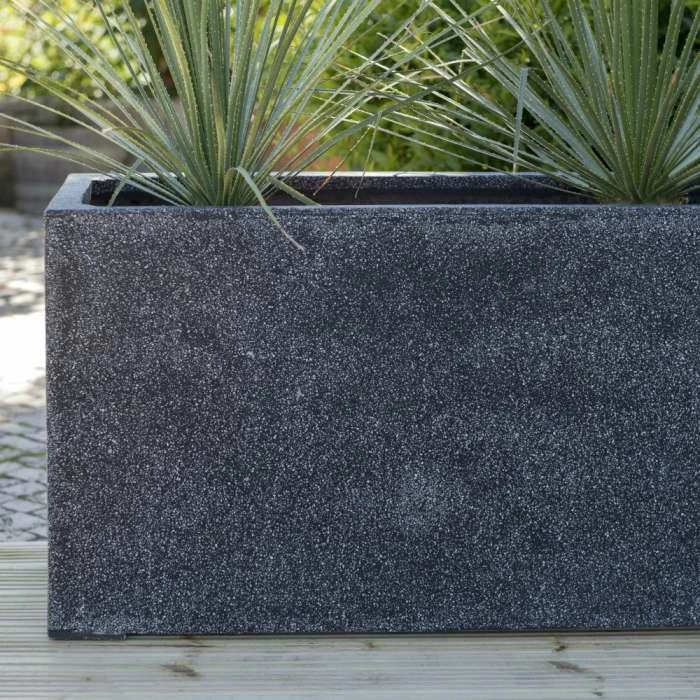 80cm Poly-Terrazzo Small Black Trough Planter 8 80cm Poly-Terrazzo Small Black Trough Planter - Image 6