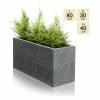 80cm Poly-Terrazzo Small Black Trough Planter 2 80cm Poly-Terrazzo Small Black Trough Planter -Plants outlet store PP0474S main image b125