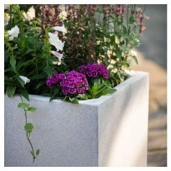80cm Poly-Terrazzo Small White Trough Planter -Plants outlet store PP0475S rollover image d69e