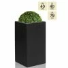 79cm Polystone Large Black Tall Cube Planter -Plants outlet store PP0476L main image b511