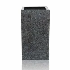 79cm Poly-Terrazzo Large Black Tall Cube Planter -Plants outlet store PP0478L add image 3 0204