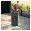 60cm Poly-Terrazzo Small Black Tall Cube Planter -Plants outlet store PP0478S main image 0f5b