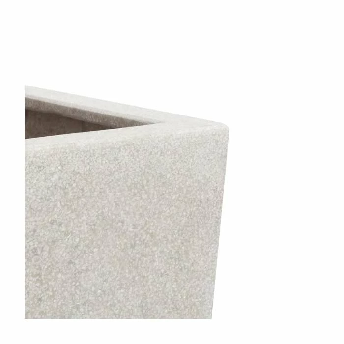 79cm Polyterrazzo Large White Tall Cube Planter 4 79cm Polyterrazzo Large White Tall Cube Planter - Image 2