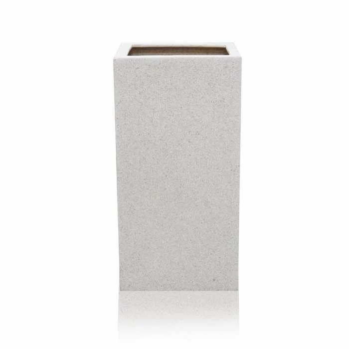 79cm Polyterrazzo Large White Tall Cube Planter 6 79cm Polyterrazzo Large White Tall Cube Planter - Image 4