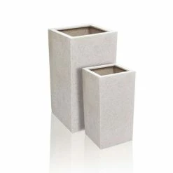 79cm Polyterrazzo Large White Tall Cube Planter 11 79cm Polyterrazzo Large White Tall Cube Planter -Plants outlet store PP0479L add image 4 344b