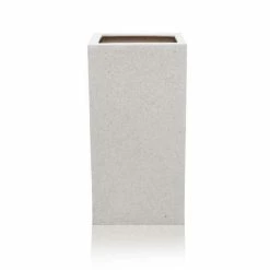60cm Poly-Terrazzo Small White Tall Cube Planter -Plants outlet store PP0479S add image 3 dd65