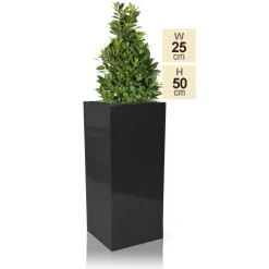 H50cm Zinc Galvanised Tall Platinum Cube Planter - By Primrose™ -Plants outlet store PP0500S main image 1795