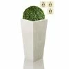 91cm Polyterrazzo White Tall Flared Square Planter -Plants outlet store PP0513 main image 1efe