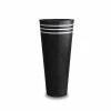 H90cm Tall Round Black Zinc Planter - By Primrose™