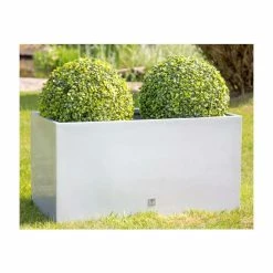 98cm Gloss Fibreglass Trough Planter In White - By Primrose™ -Plants outlet store PP0646L add image 1 25dc