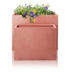 76cm Terracotta Fibrecotta Tall Trough Planter -Plants outlet store PP1760L add image 2 0b3b