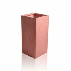 70cm Terracotta Fibrecotta Tall Cube Planter -Plants outlet store PP1762L rollover image 8a5f