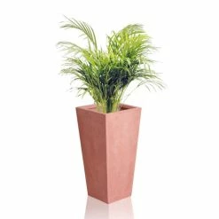 89cm Fibrecotta Terracotta Tall Flared Square Planter