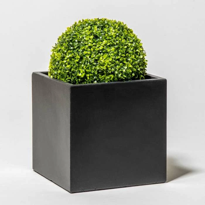 50cm Terracotta Fibrecotta Dark Grey Cube Planter 7 50cm Terracotta Fibrecotta Dark Grey Cube Planter - Image 5