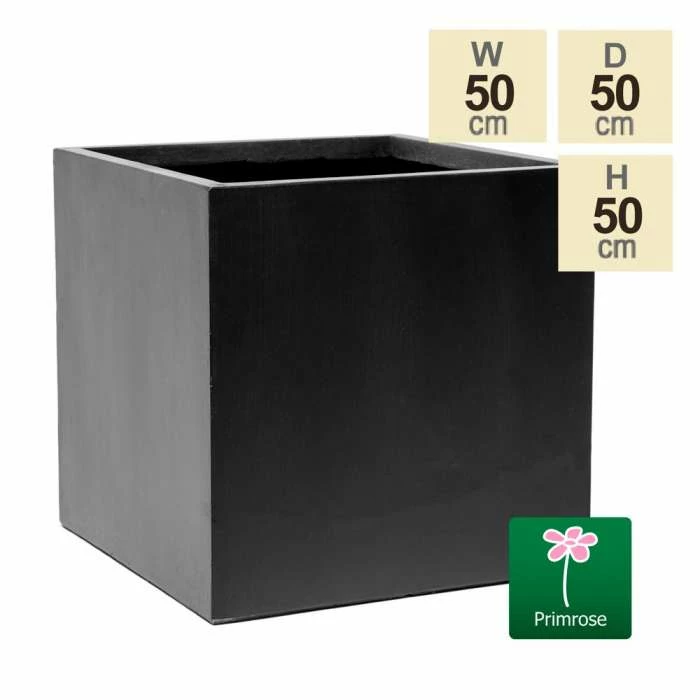 50cm Terracotta Fibrecotta Dark Grey Cube Planter 3 50cm Terracotta Fibrecotta Dark Grey Cube Planter