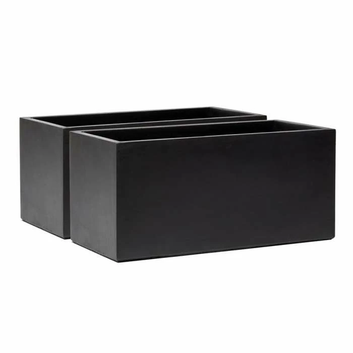 80cm Terracotta Fibrecotta Dark Grey Trough Planter 3 80cm Terracotta Fibrecotta Dark Grey Trough Planter